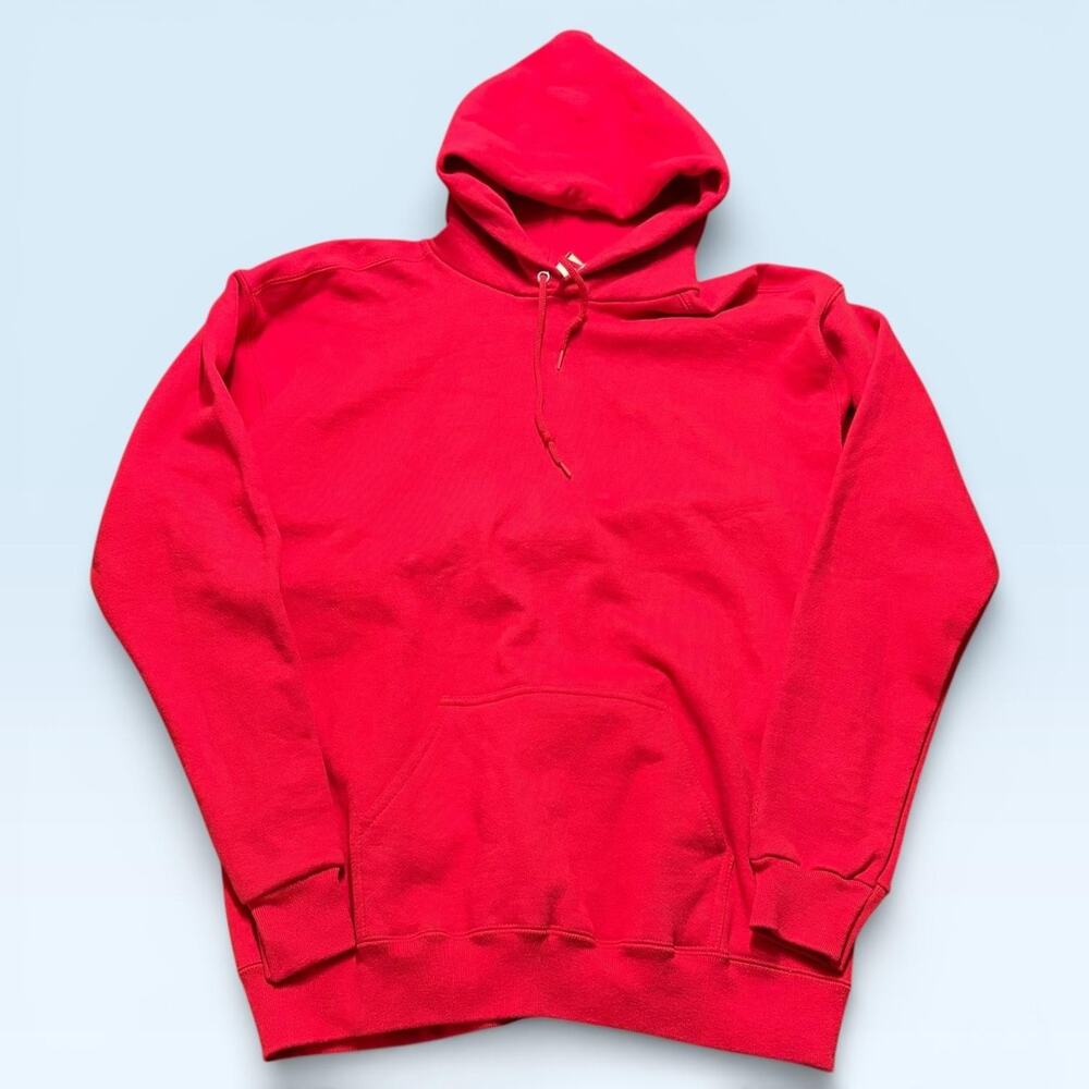 Vintage Discus Athletic Hoodie Sweatshirt Mens Medium Red Pullover Blank USA 90s